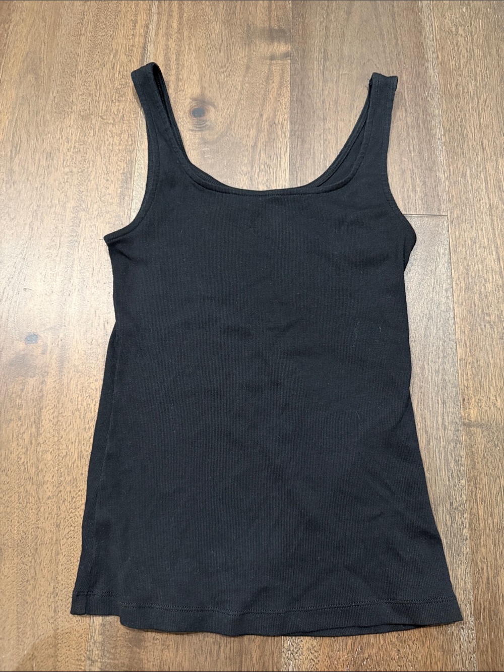 A New Day Black Ribbed Tank Top S